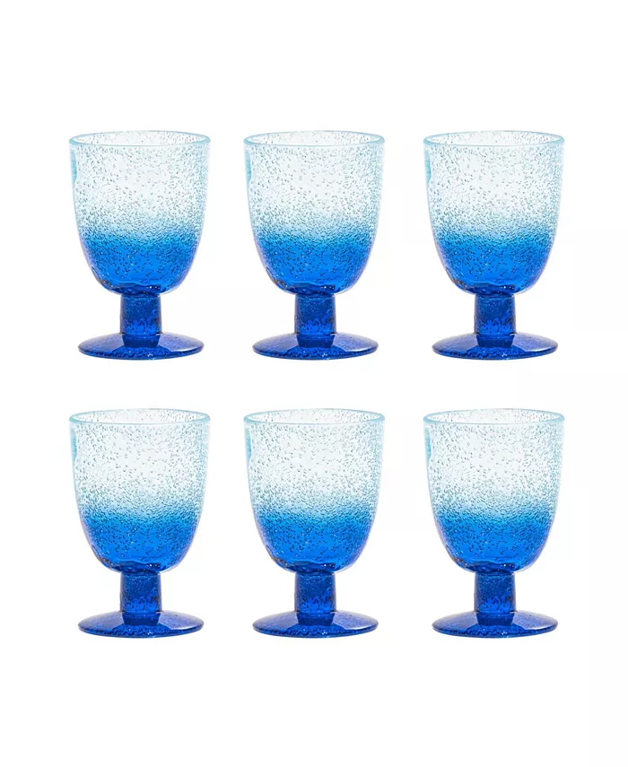 TarHong Oceanic Ombre 6-Piece Premium Acrylic Goblet Glass Set， 14 oz - Mycitystee