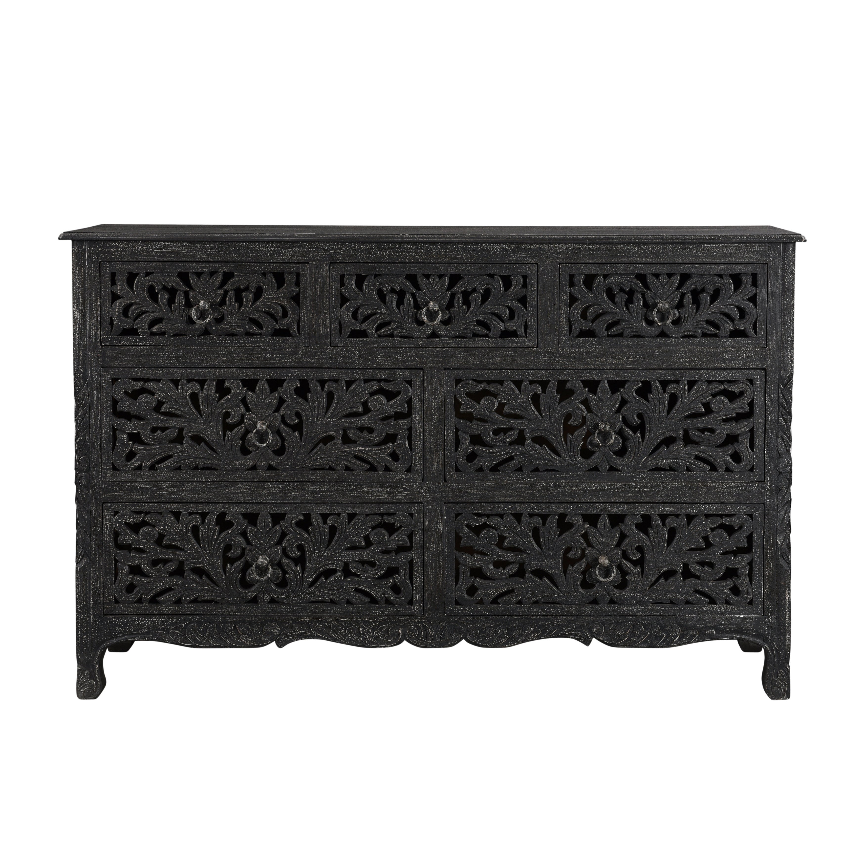 Florence Floral Carved Wood 7-Drawer Dresser - - 35453265 - Mycitystee