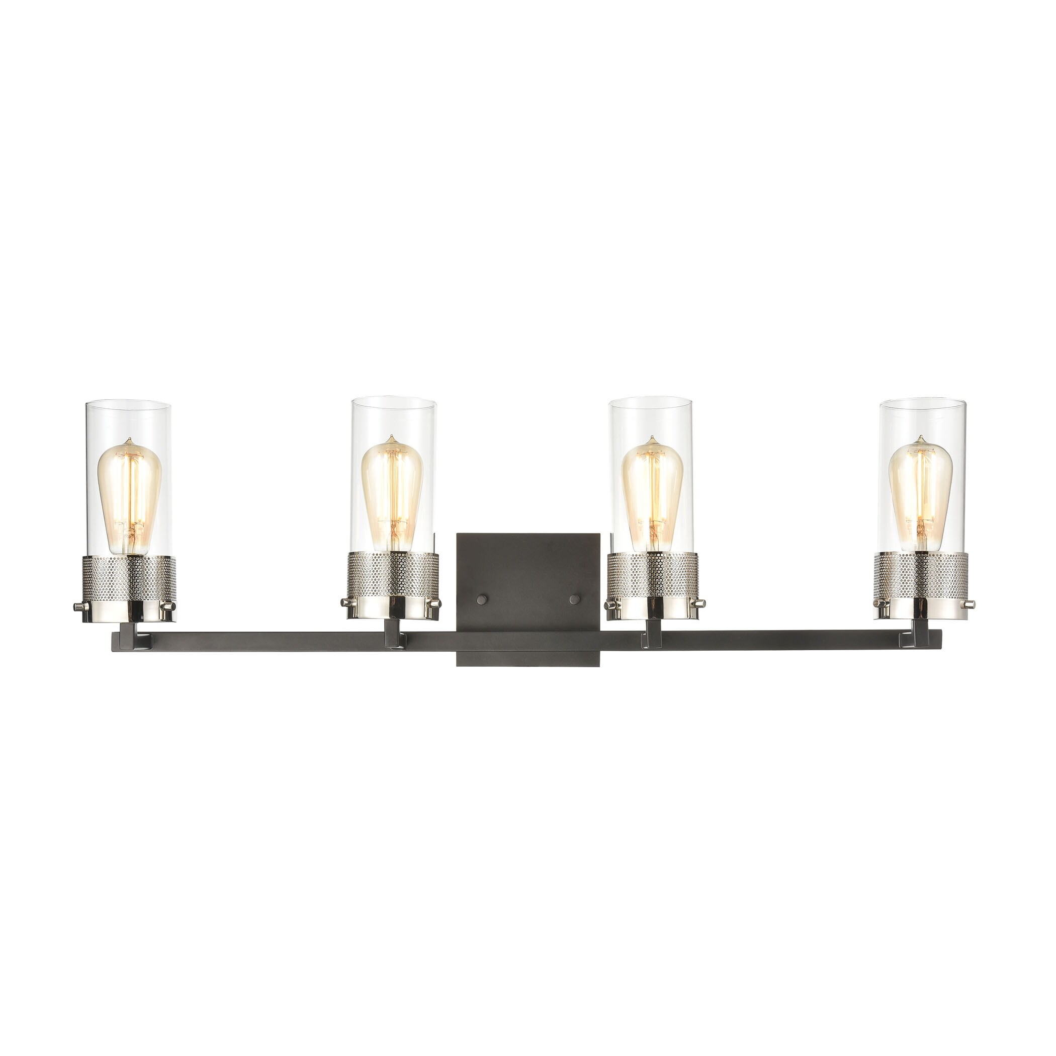 Bergenline 4-Light Vanity Light in Matte Black with Clear Glass - Mycitystee