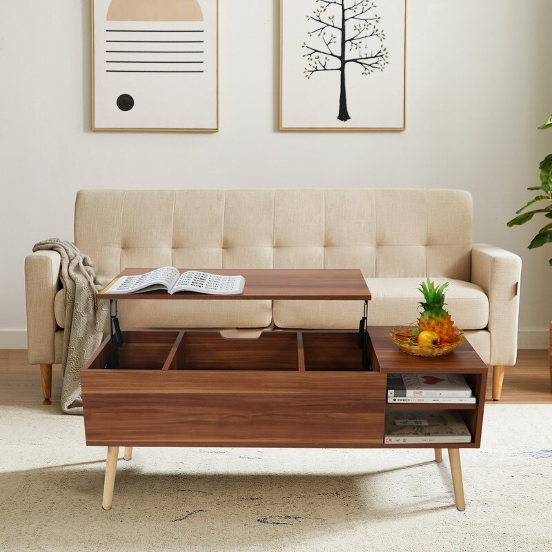 COFFEE TABLE，big storage space，Liftable and lowerable table top - Mycitystee