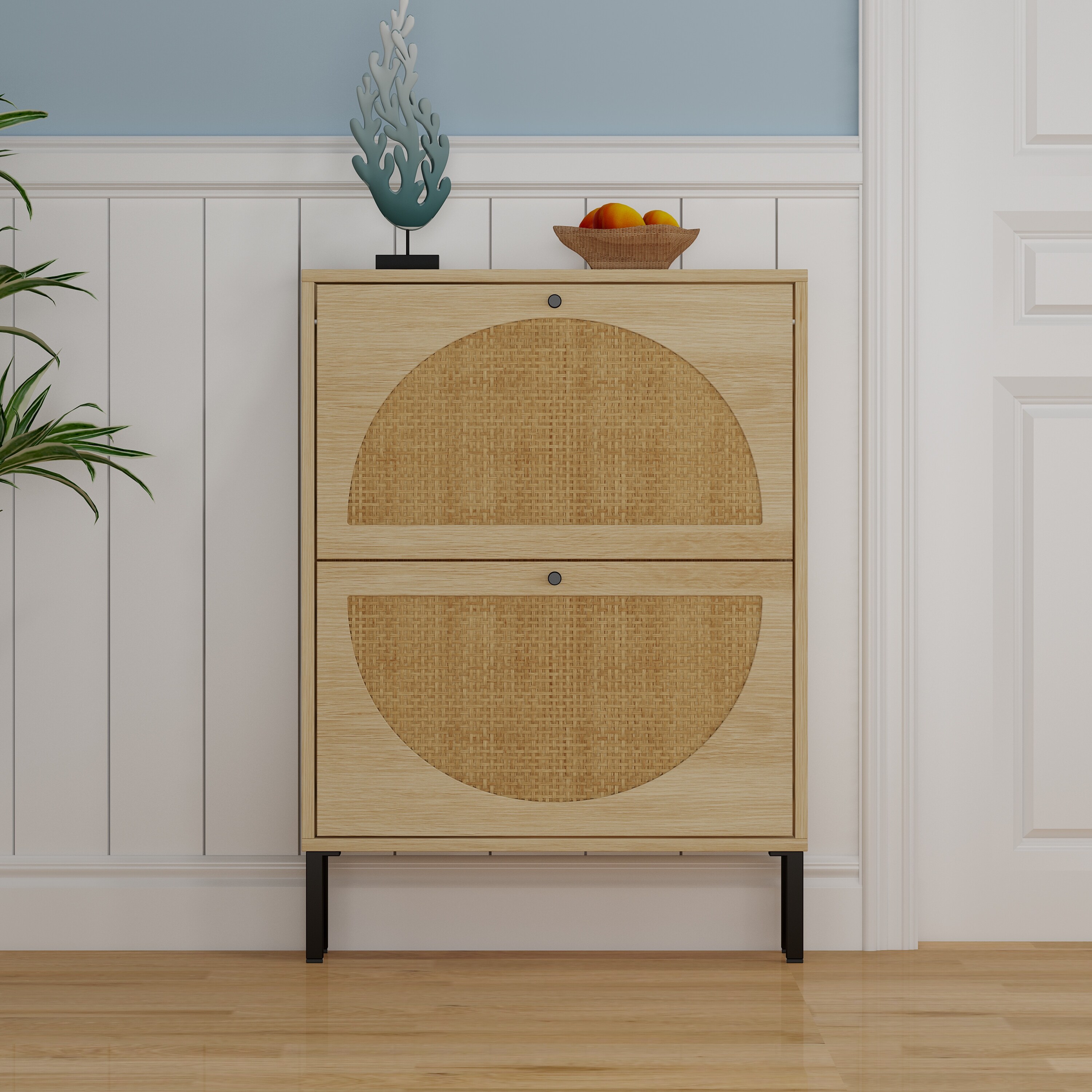 Rattan Shoe Organizer Shoe Storage Cabinet - - 35484468 - Mycitystee