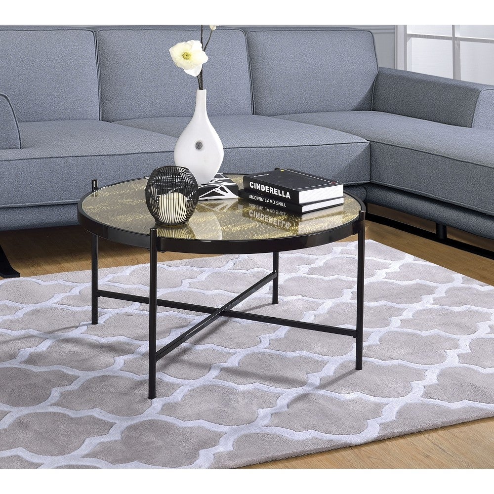 ACME Bage II Coffee Table in Black and Glass - Mycitystee