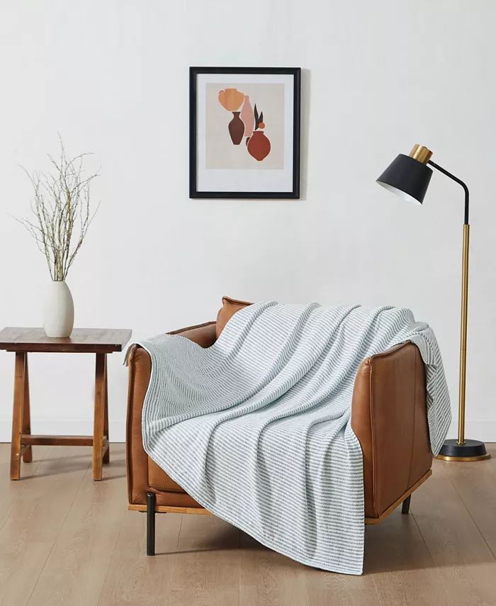 Brooklyn Loom Mia Striped Chenille Throw， 50