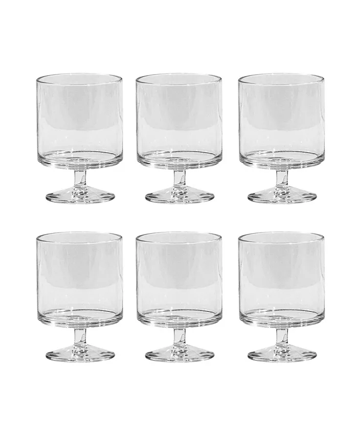 TarHong Stacking Wine 6-Piece Premium Acrylic Goblet Glass Set， 9.4 oz - Mycitystee
