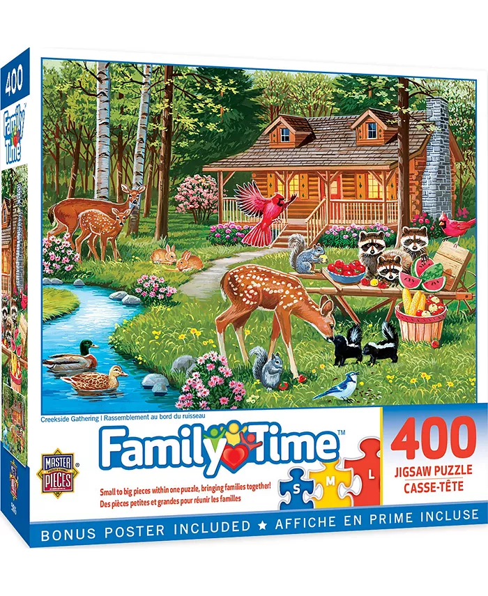 MasterPieces Puzzles Family Time - Creekside Gathering 400 Piece Adult Jigsaw Puzzle - Mycitystee