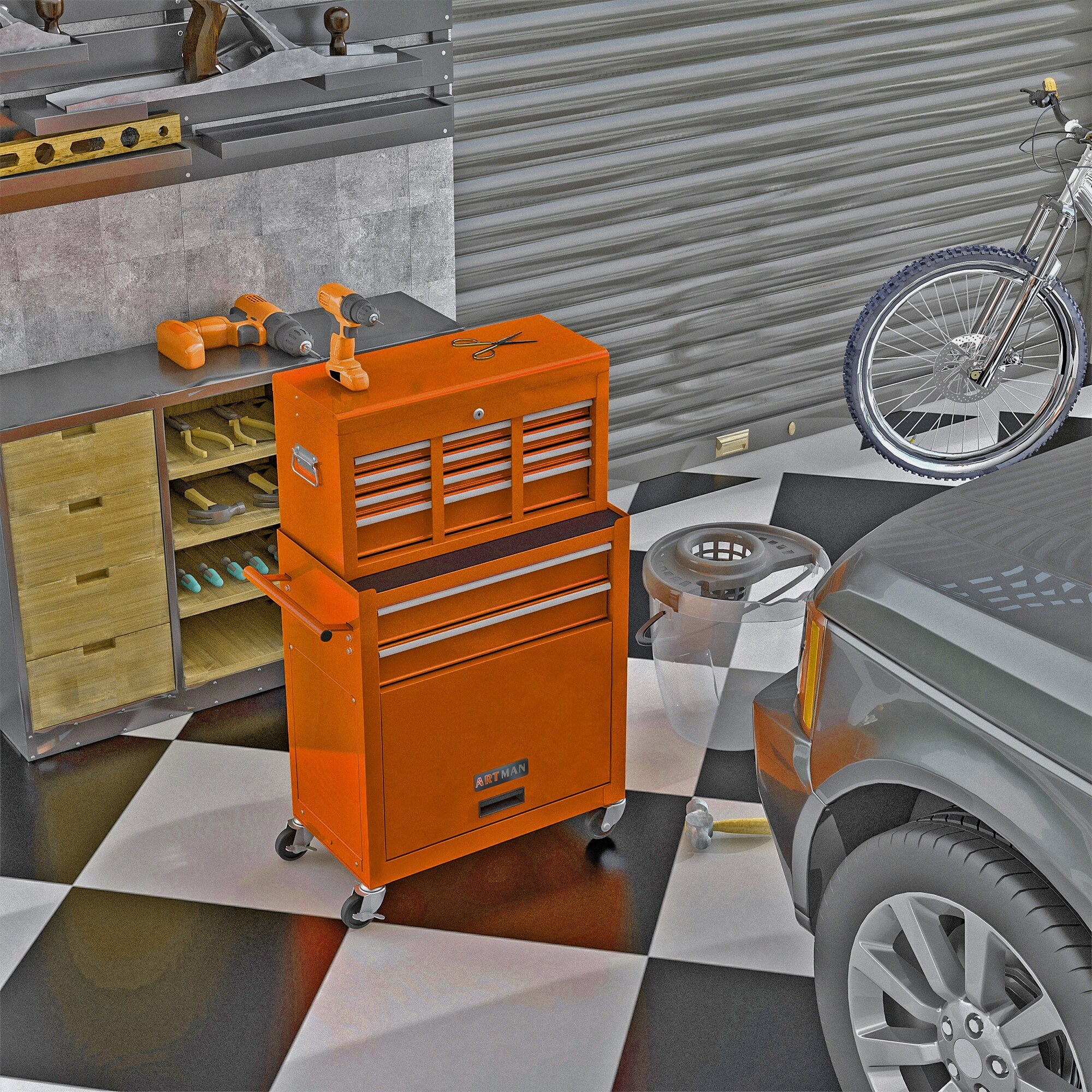 High Capacity Rolling Tool Chest with Wheels and Drawers - - 37218241 - Mycitystee