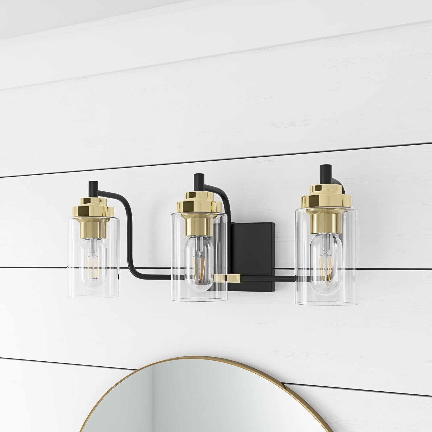 Modern Vanity Light Fixture with Cylinder Glass Shade - Mycitystee