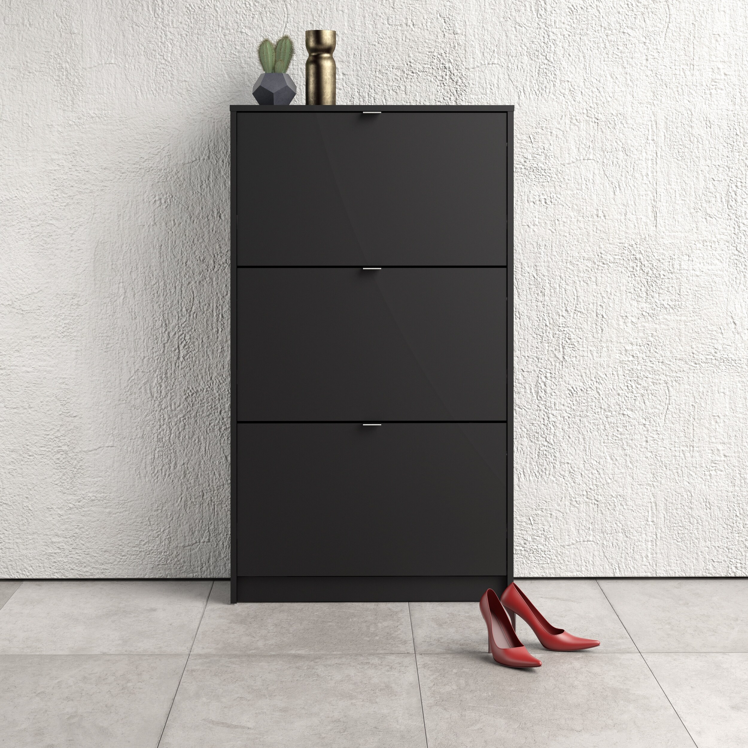 Porch and Den Cambria Scandinavian 3-Drawer Shoe Storage Cabinet - - 33673578 - Mycitystee