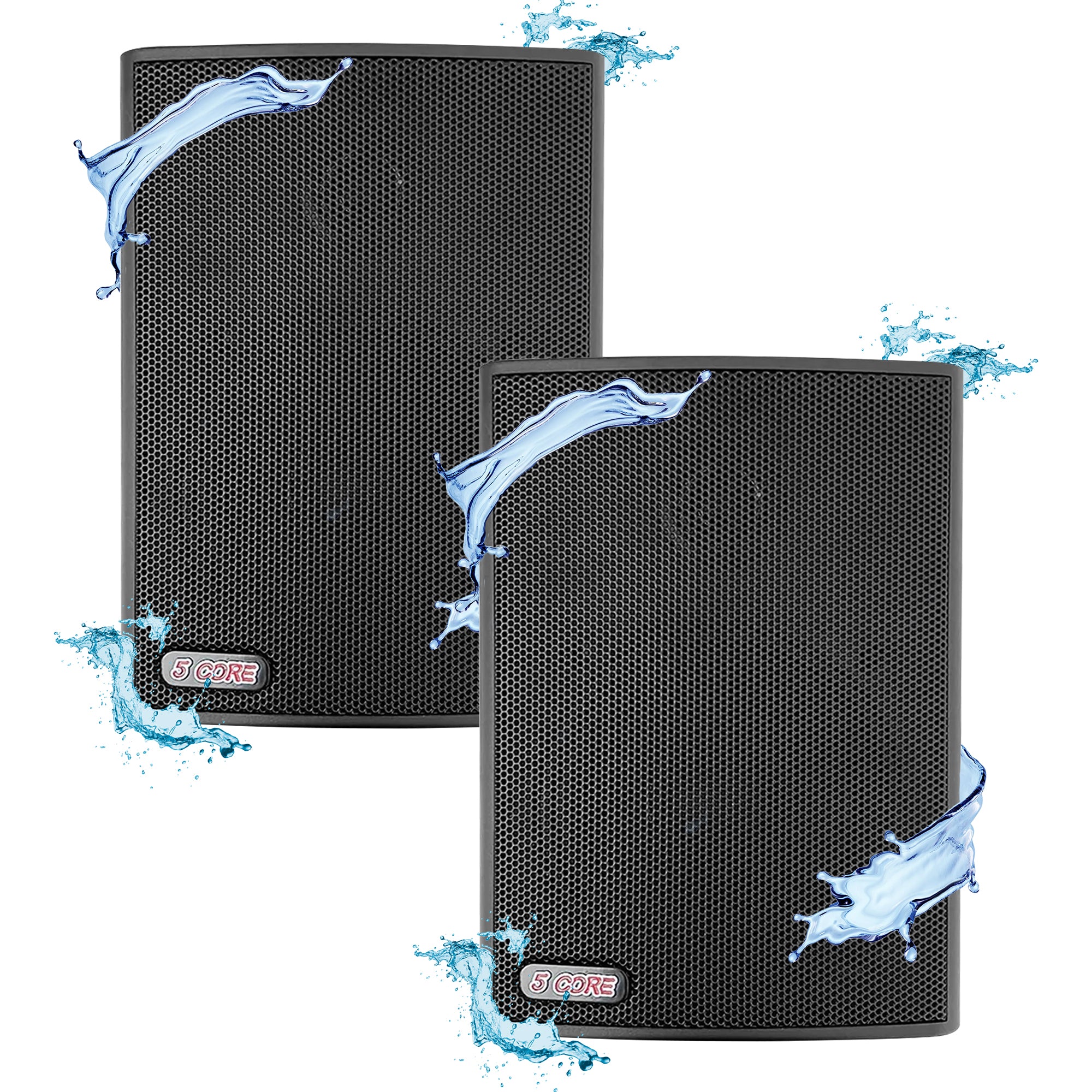 5 Core Wall Speaker High-Performance 20W Black Professional Compact Loudspeaker System, All Weather Resistance- 13T BLK 1PK - Mycitystee