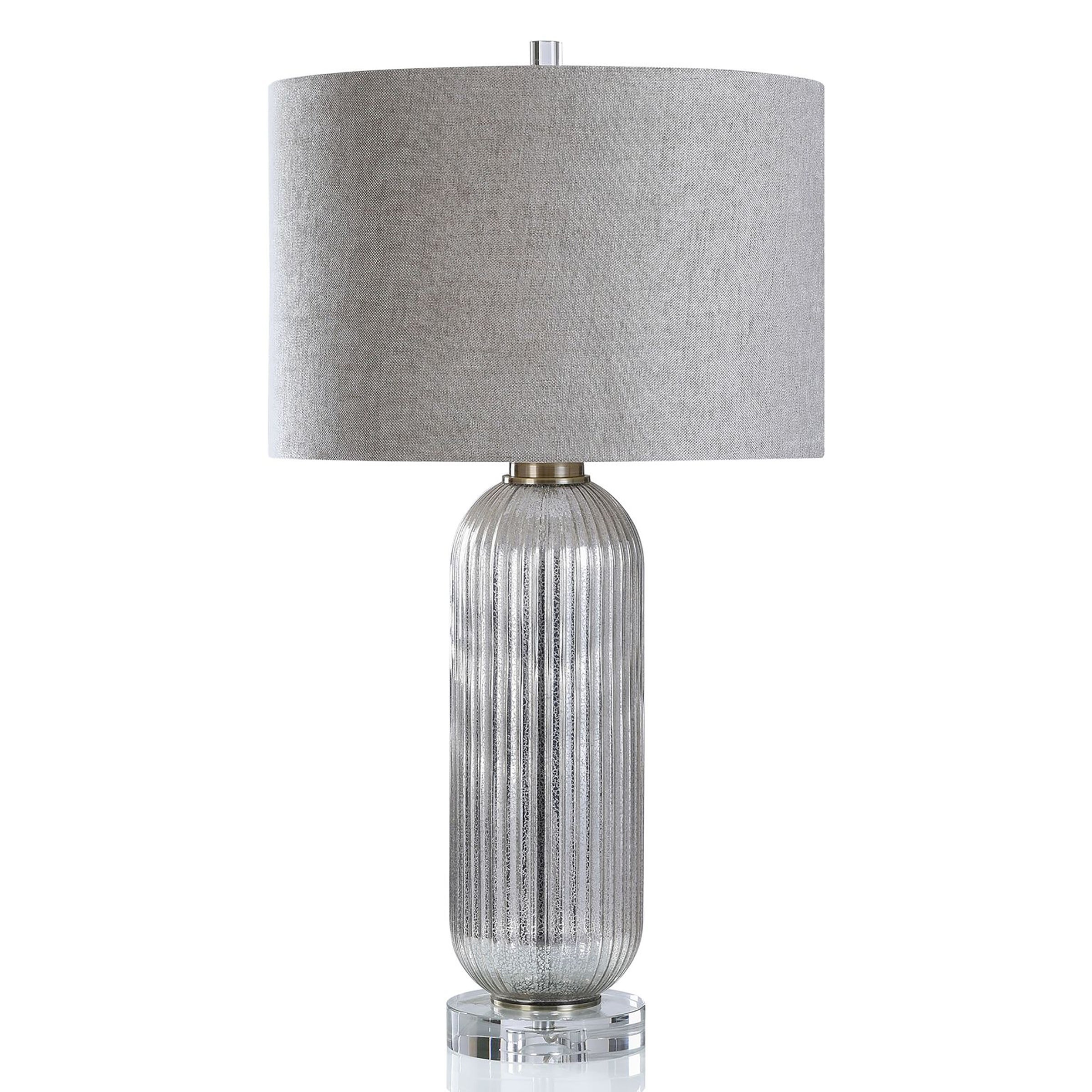 Sawyer Table Lamp - Mercury Finish On Glass Body With Crystal Base - 20