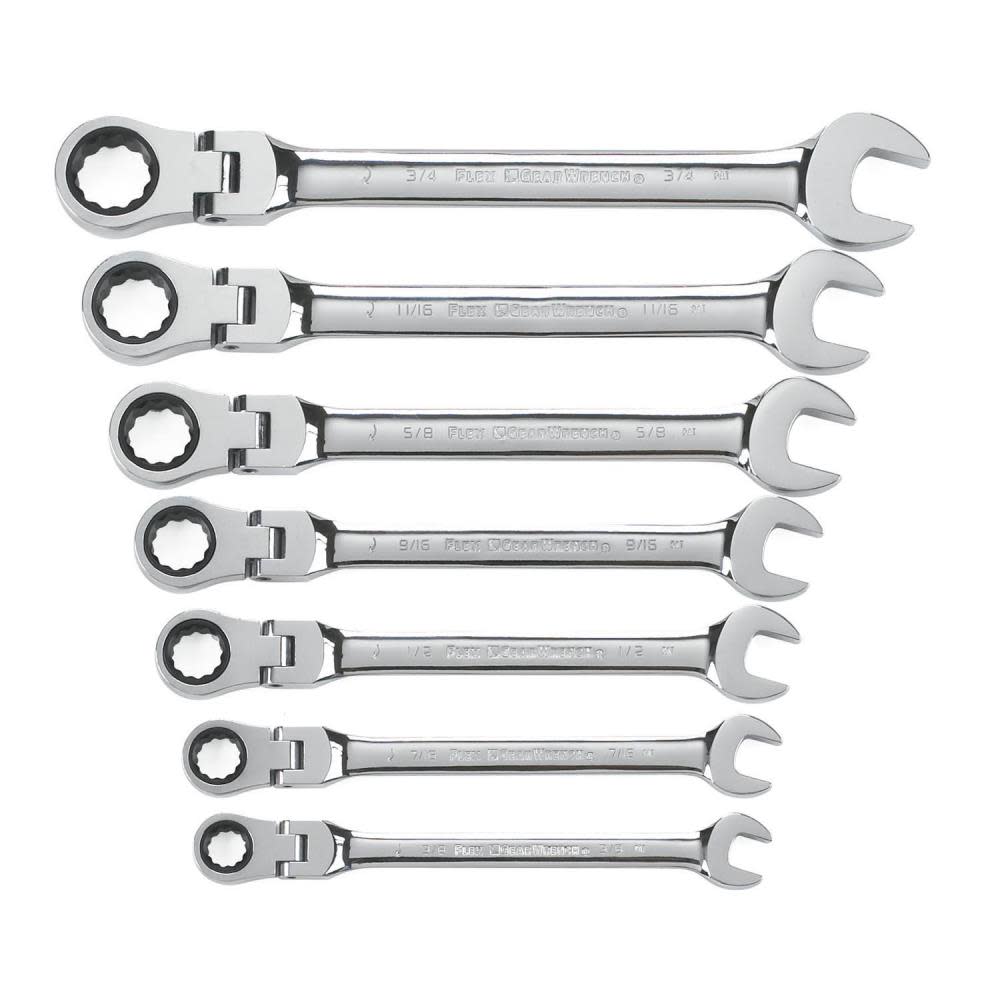 GEARWRENCH Ratcheting Wrench Set7 pc. SAE Flex Combination 9700 from GEARWRENCH - Mycitystee