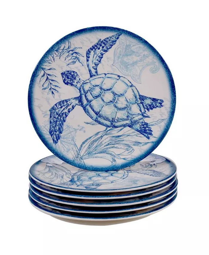 Certified International Oceanic Melamine 6-Pc. Salad Plates - Mycitystee