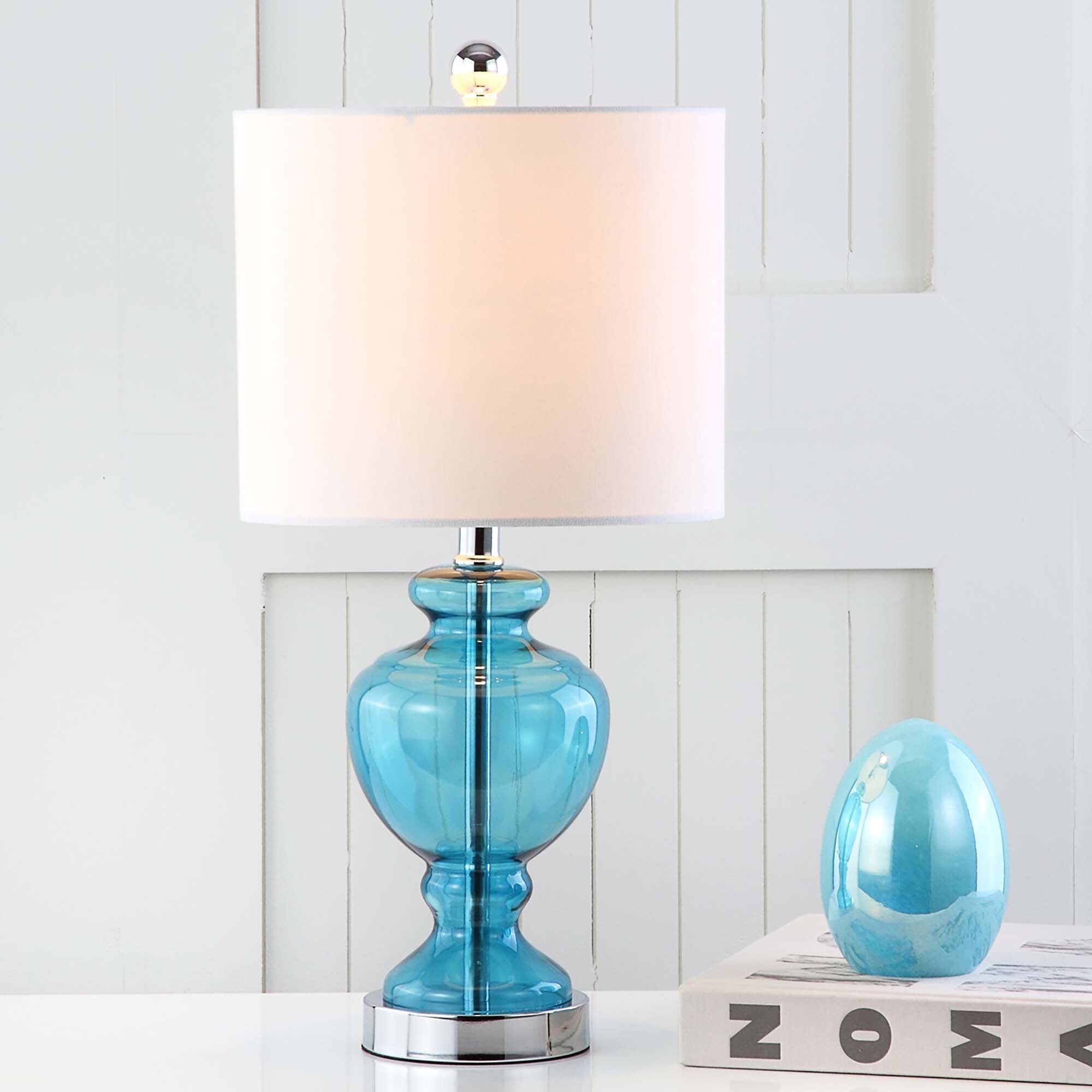 SAFAVIEH Lighting 21-inch Marine Monaco Blue LED Table Lamp - 10