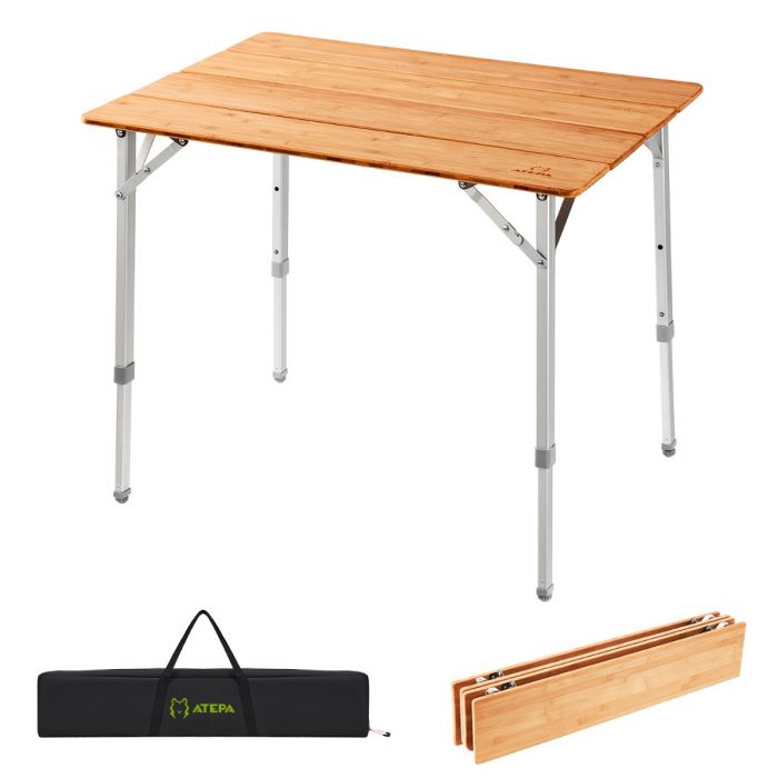 ATEPA Bamboo Portable Folding Outdoor Table-BRoadout - Mycitystee