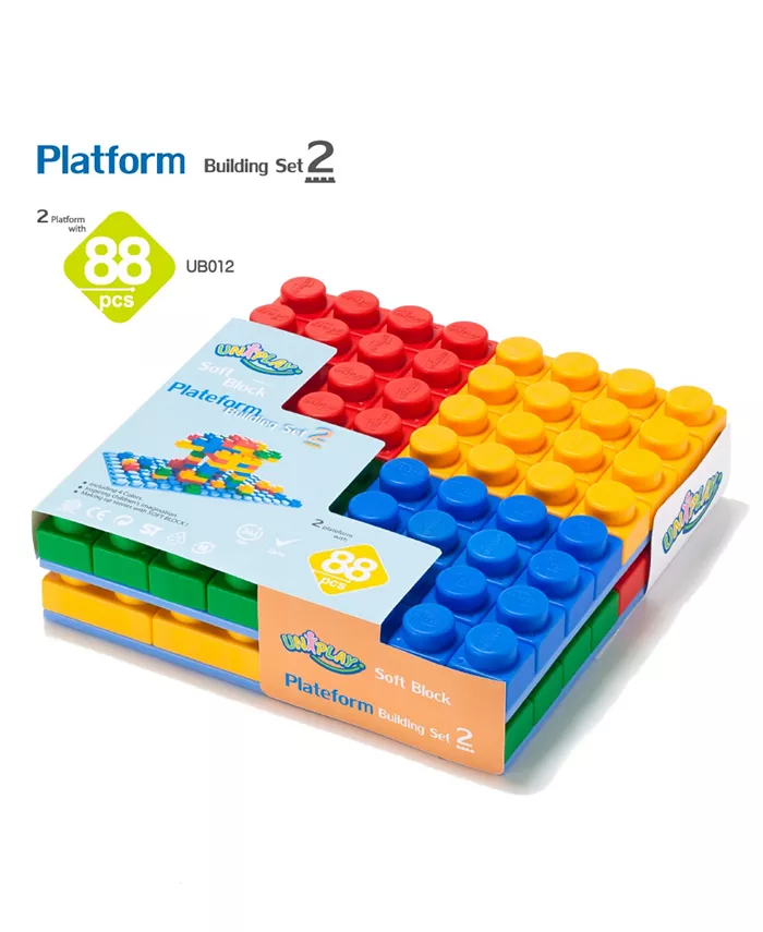 UNiPLAY  88 Basic Mix Blocks and 2 Piece Set Platforms - Mycitystee