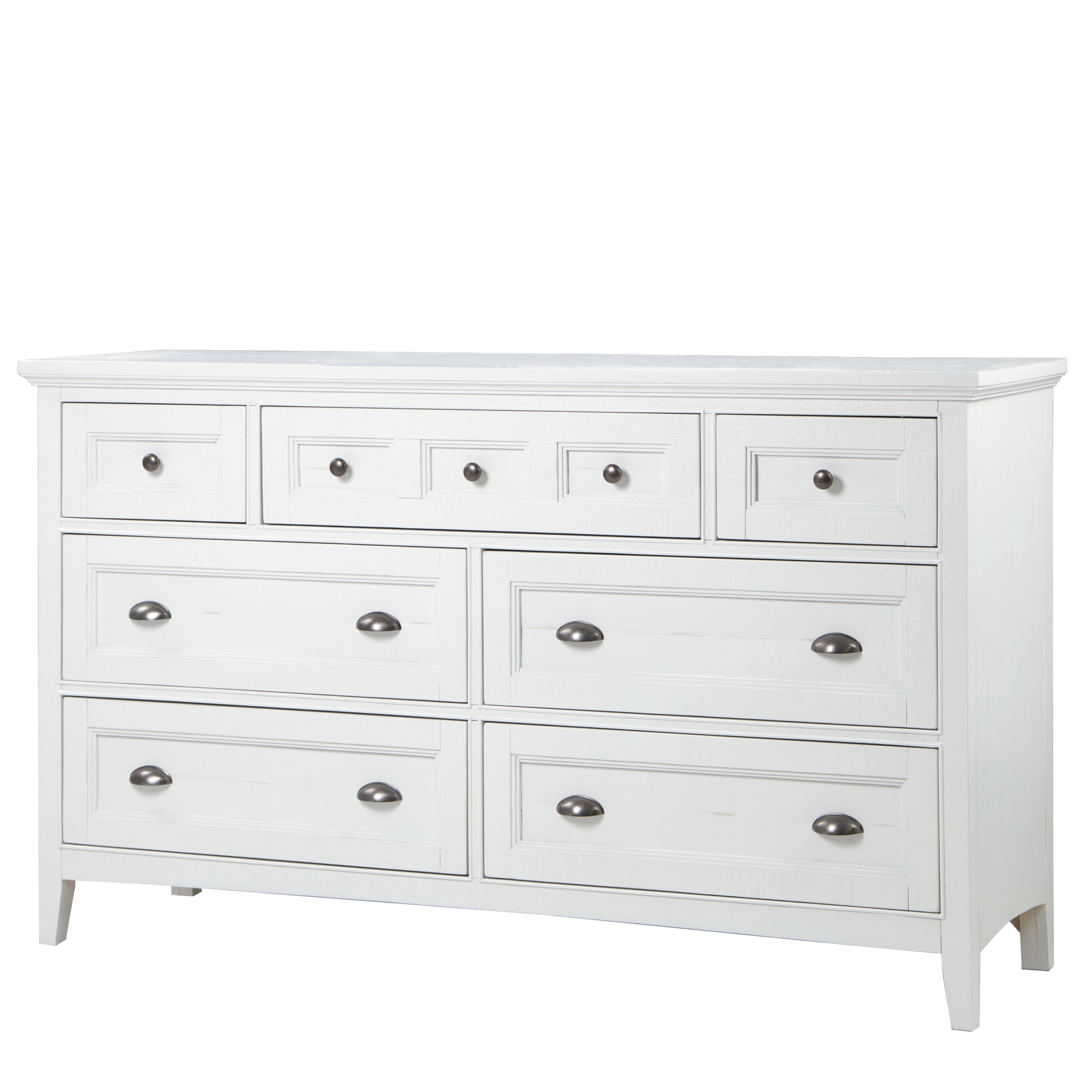 Heron Cove Relaxed Traditional Soft White 7 Drawer Dresser - - 20108359 - Mycitystee