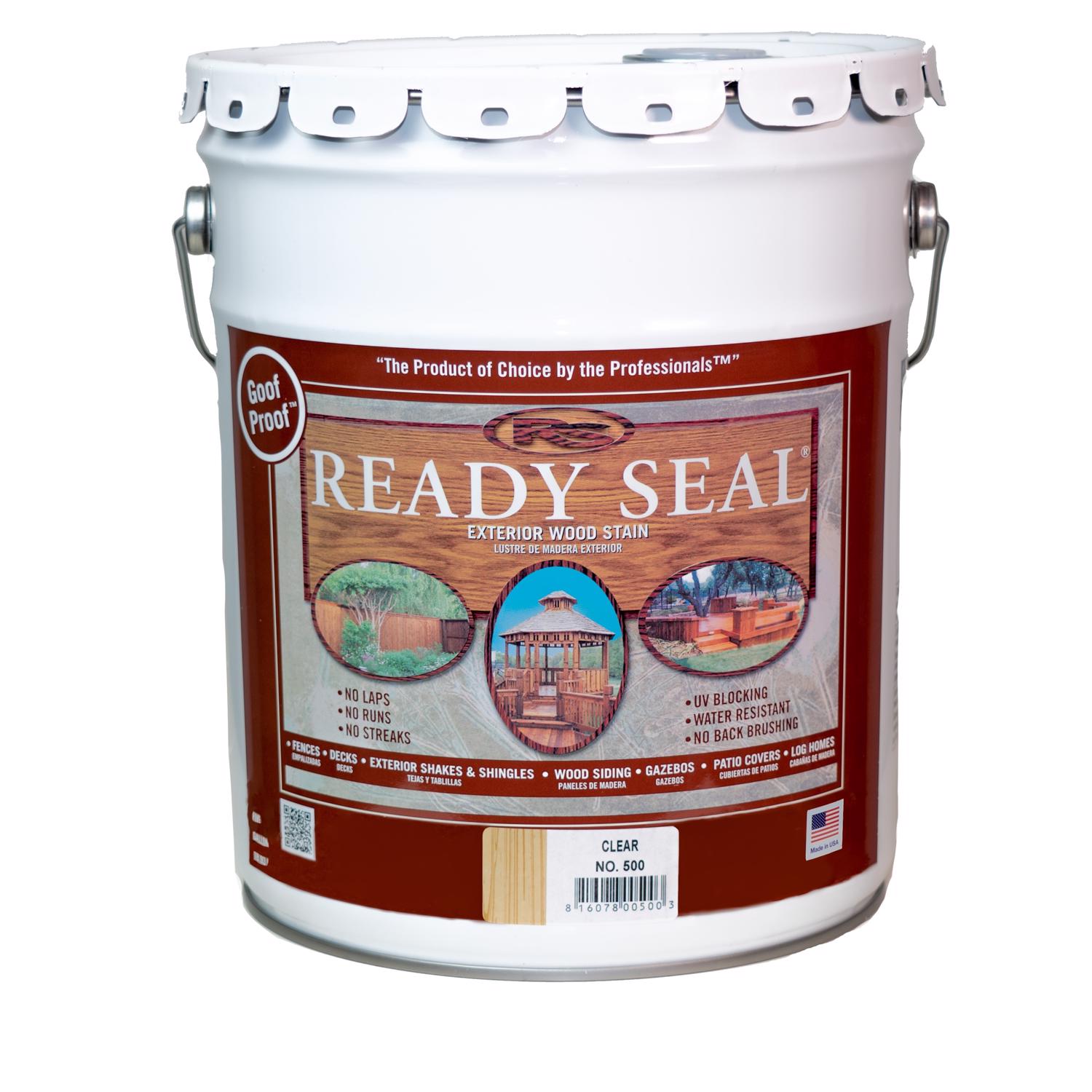 Ready Seal Goof Proof Semi-Transparent Flat Clear Oil-Based Penetrating Wood Stain/Sealer 5 gal - Mycitystee