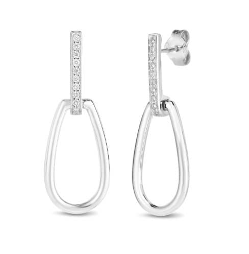 Roberto Coin 18KT White Gold Classic Parisienne Earrings - Mycitystee