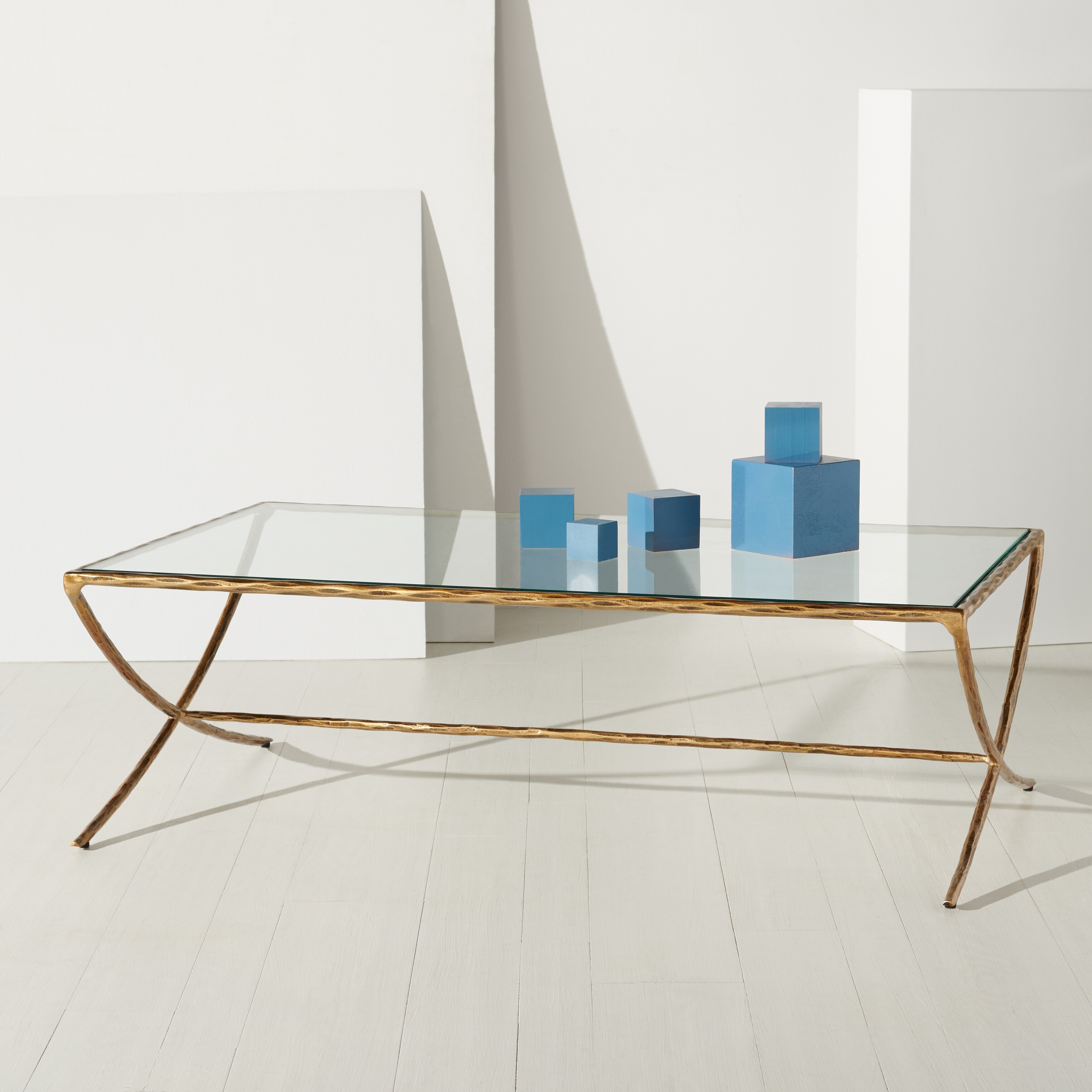 SAFAVIEH Couture Debbie Rectangle Metal Coffee Table - 48 in. W x 28 in. D x 15 in. H - Mycitystee