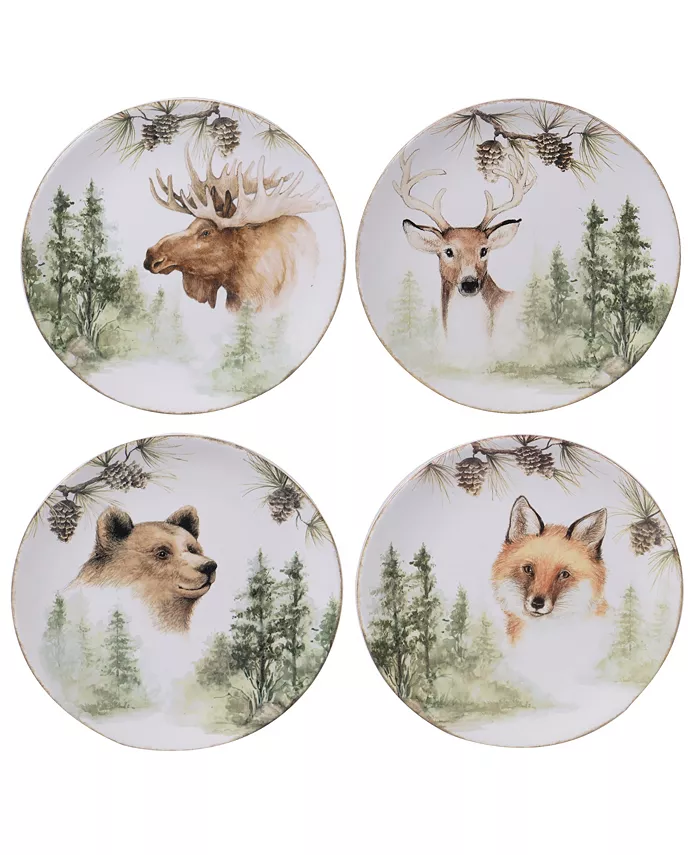 Certified International Mountain Retreat 4-Pc. Dessert Plate - Mycitystee