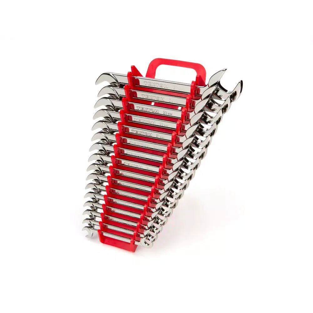 TEKTON 10 mm to 27 mm Angle Head Open End Wrench Set Keeper (16-Piece) and#8211; XDC Depot - Mycitystee