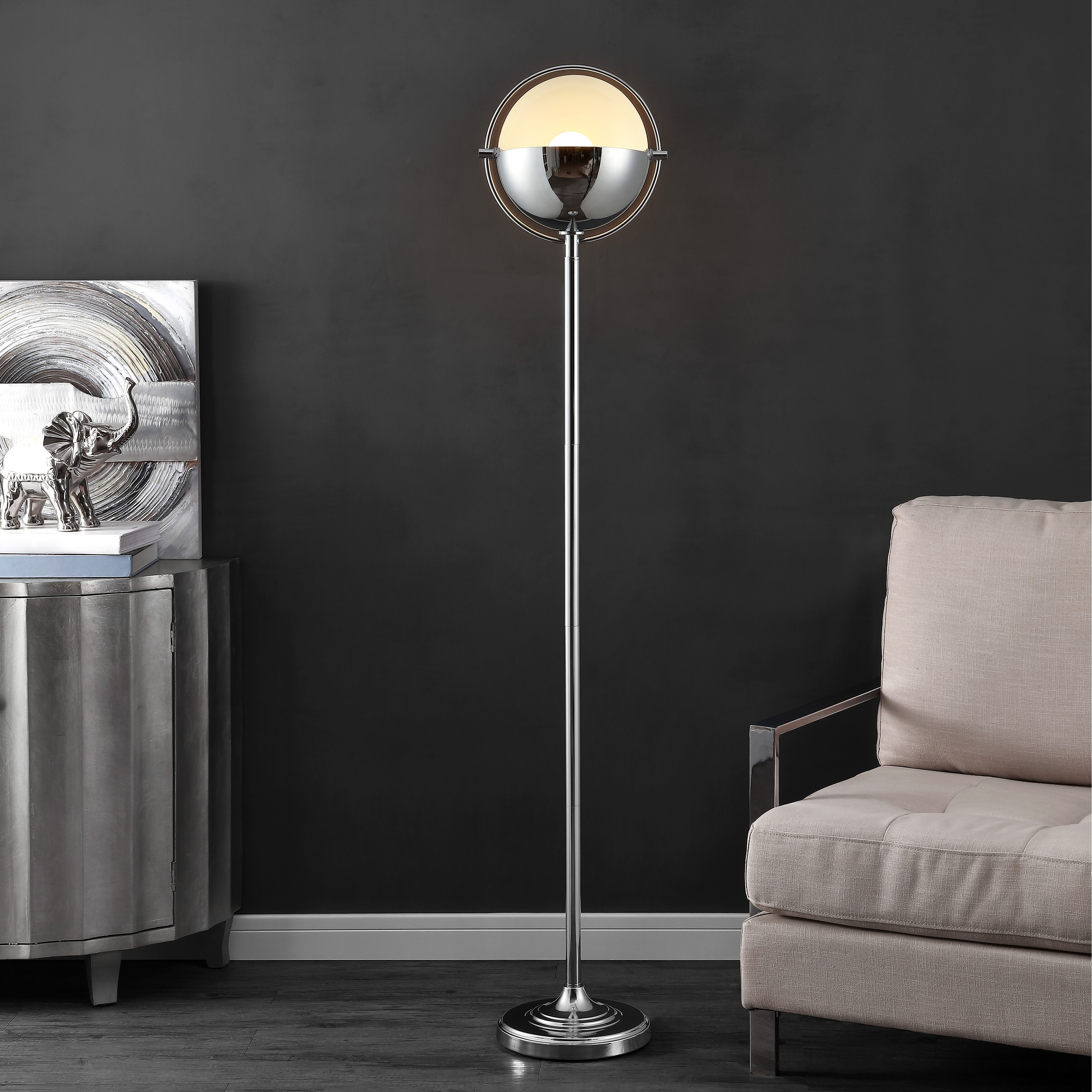 SAFAVIEH Lighting Rensa Orb 63-inch LED Floor Lamp - 12