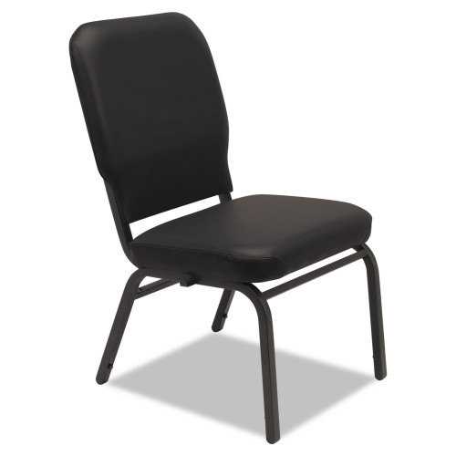Alera Oversize Stack Chair without Arms， Vinyl Upholstery， Black Seat/Black Back， Black Base， 2/Carton (BT6616) - Mycitystee