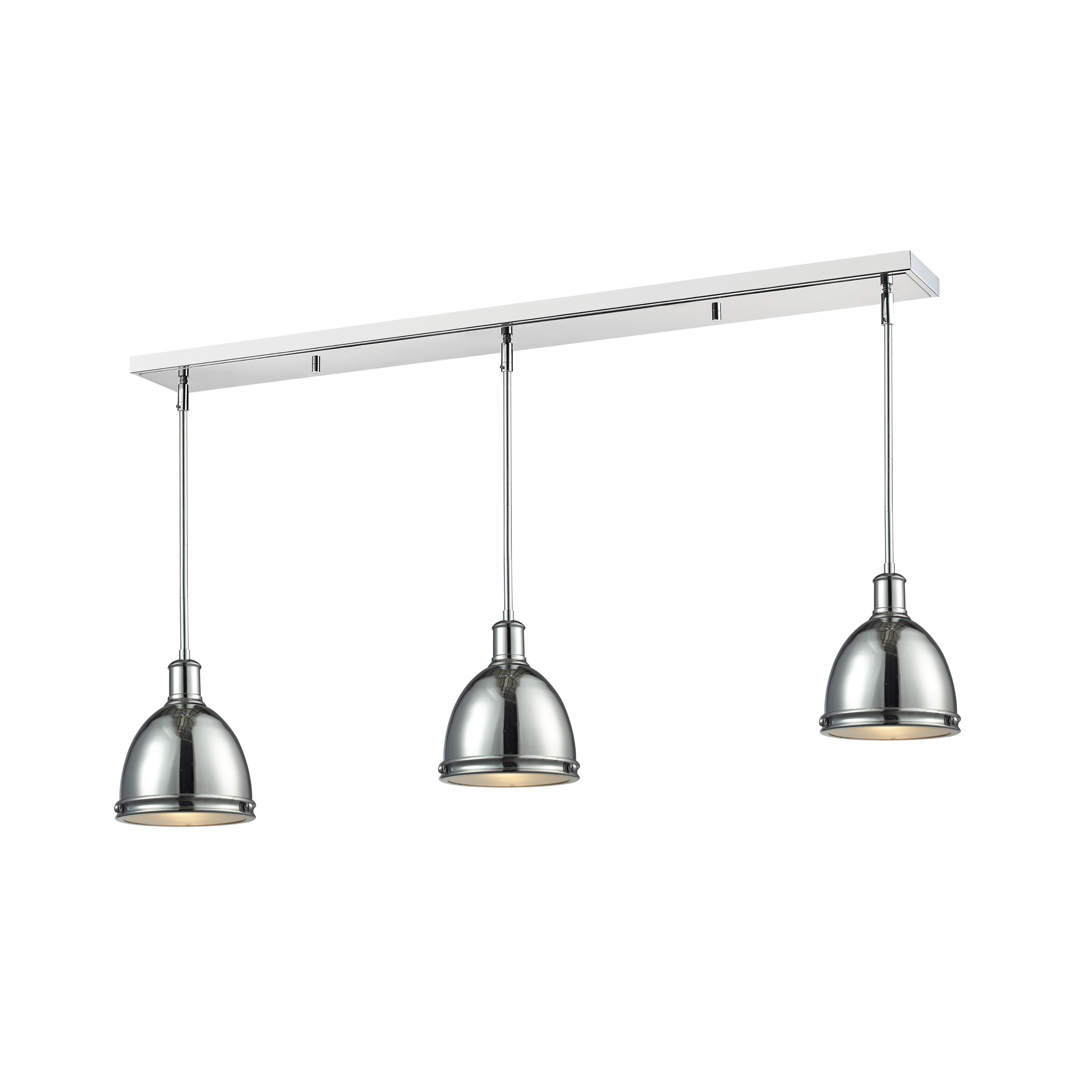 Avery Home Lighting Chrome Finish with Chrome Shade - Steel 3-light Island/Billiard Light - Mycitystee