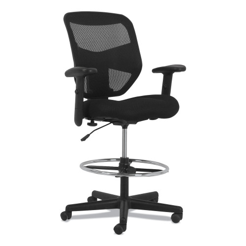 HON Prominent High-Back Task Stool， Supports Up to 250 lb， 21