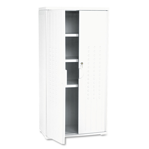 Iceberg Rough n Ready Storage Cabinet， Three-Shelf， 33w x 18d x 66h， Platinum (92553) - Mycitystee