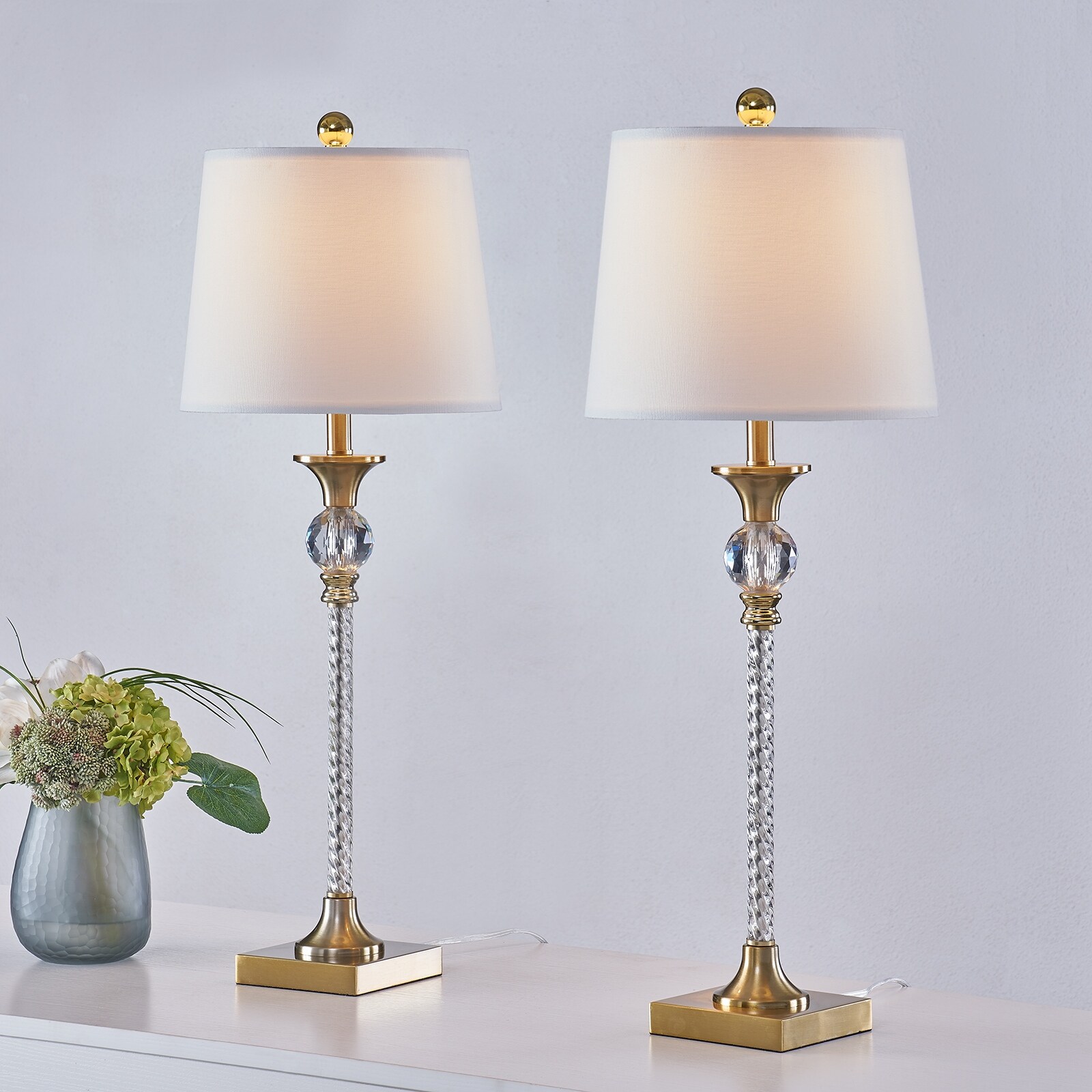 29.5'' Metal Gold/Clear Buffet Lamp - Mycitystee