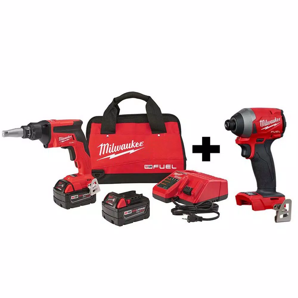 Milwaukee M18 FUEL 18-Volt Lithium-Ion Brushless Cordless Drywall Screw Gun Kit with  M18 FUEL Impact Driver and#8211; XDC Depot - Mycitystee