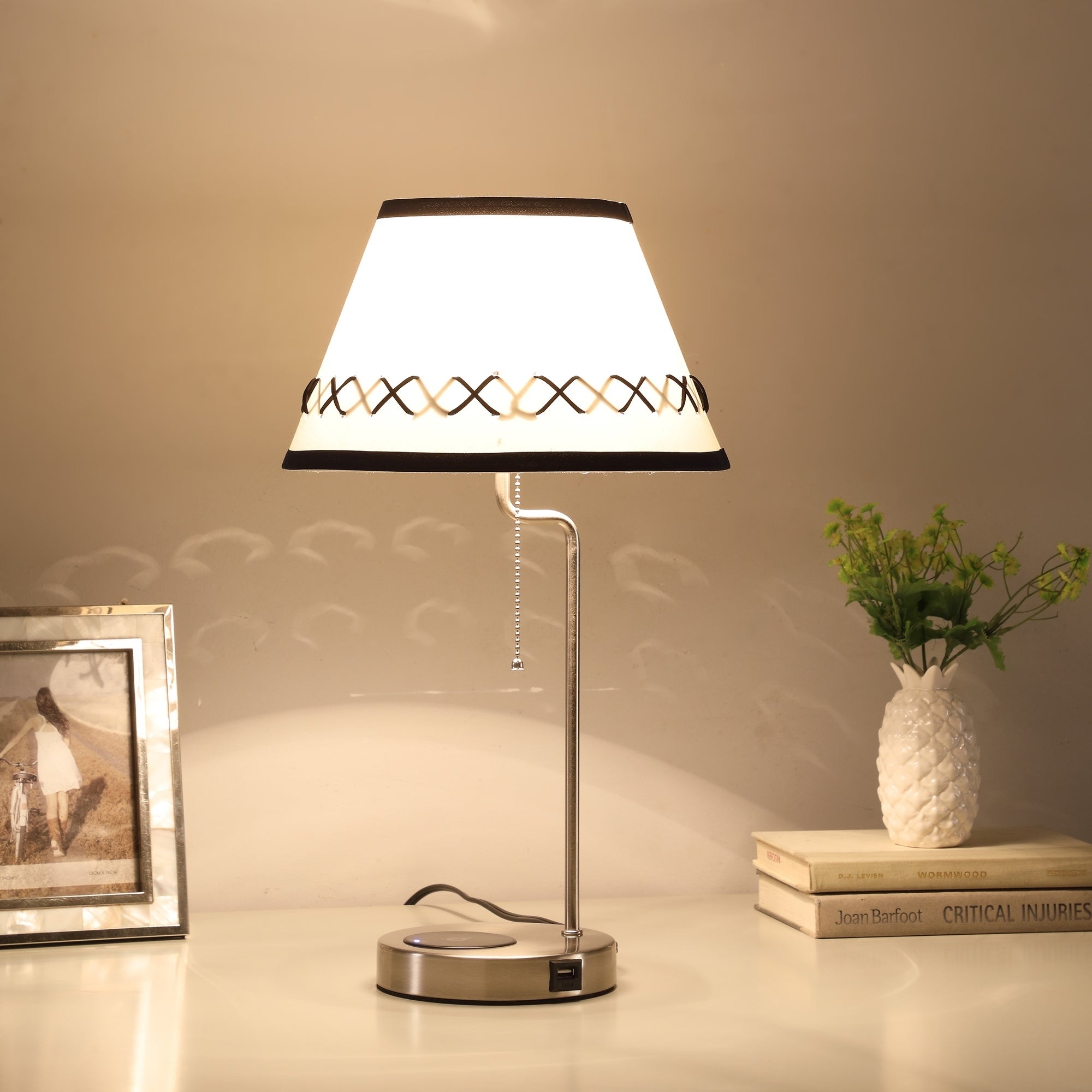 Shelby Modern Craft Table Lamp W/ USB Charging Station - Mycitystee
