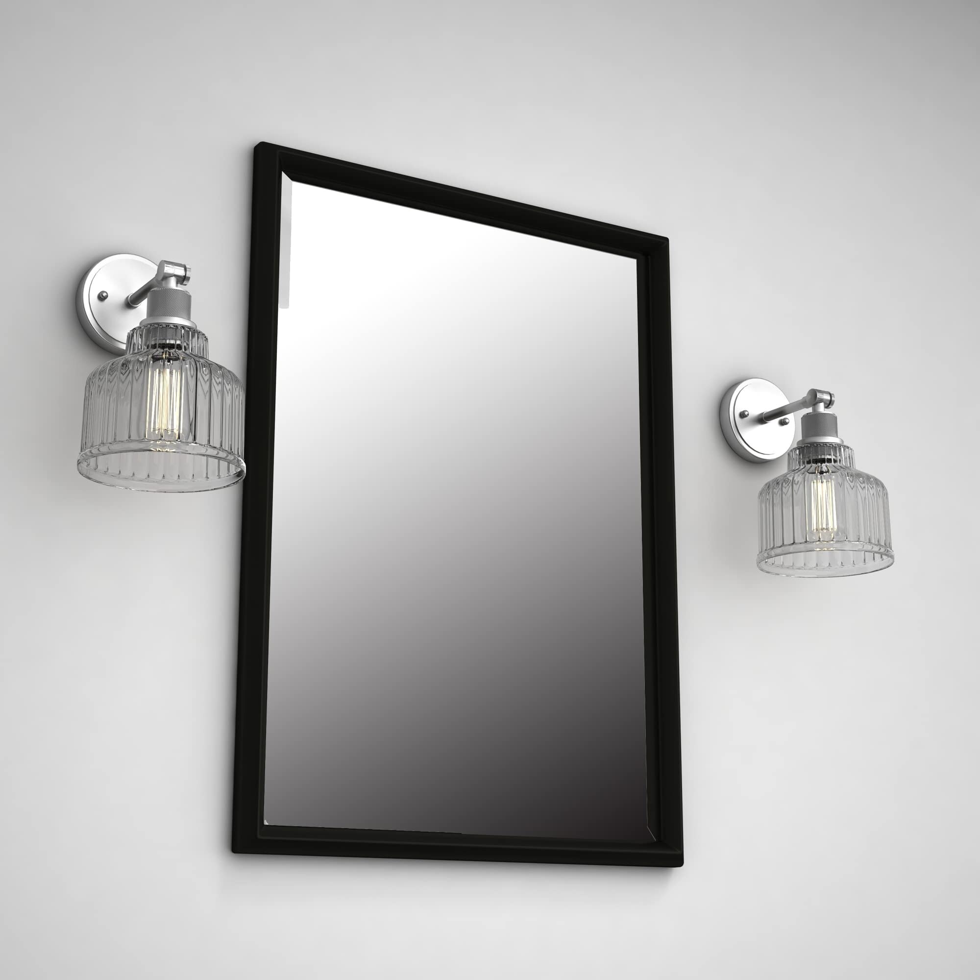 1 Light Vanity Light in Satin Nickel with Clear Glass - W:6.69*H:10.75*E:8.31 - Mycitystee