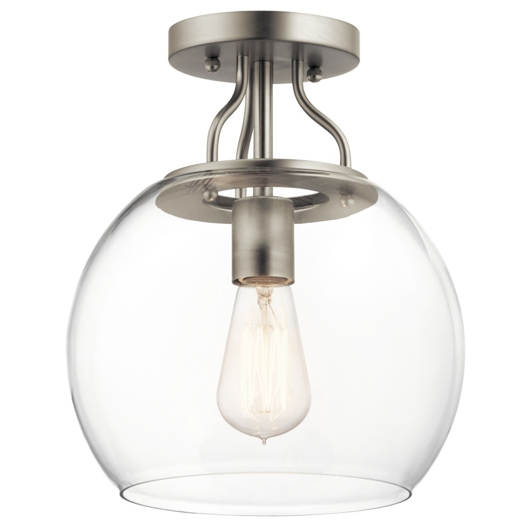 Strick and Bolton Oakley Brushed Nickel Semi-flush Mount - Brushed nickel - Mycitystee