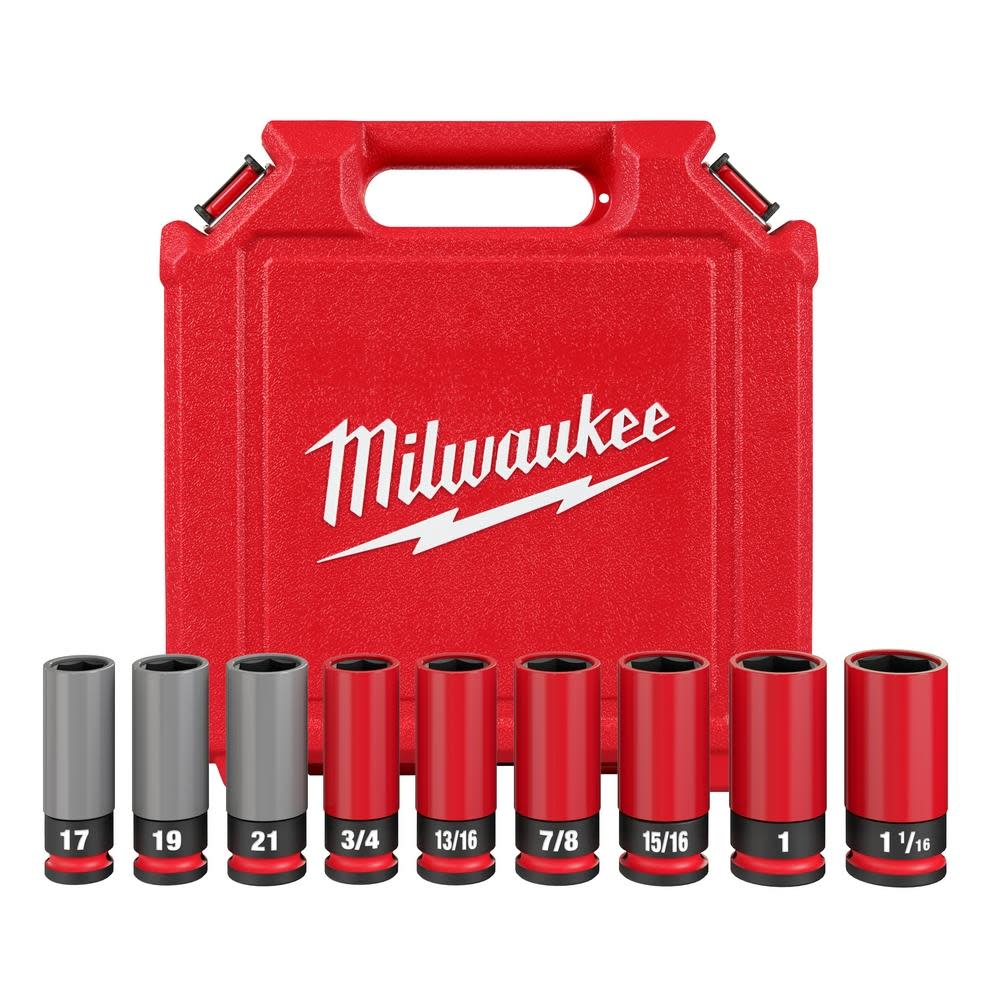 Milwaukee SHOCKWAVE Impact Duty Socket 1/2 Drive SAE and Metric 9PC Lug Nut Wheel Set 49-66-7832 from Milwaukee - Mycitystee