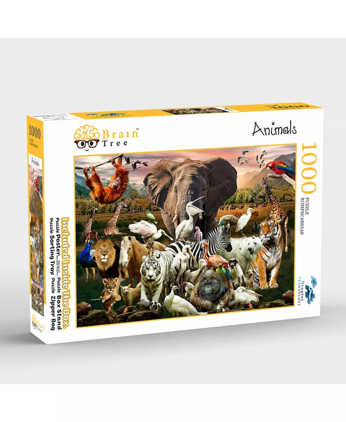Brain Tree Games Animal 1000 Piece Jigsaw Puzzle - Mycitystee