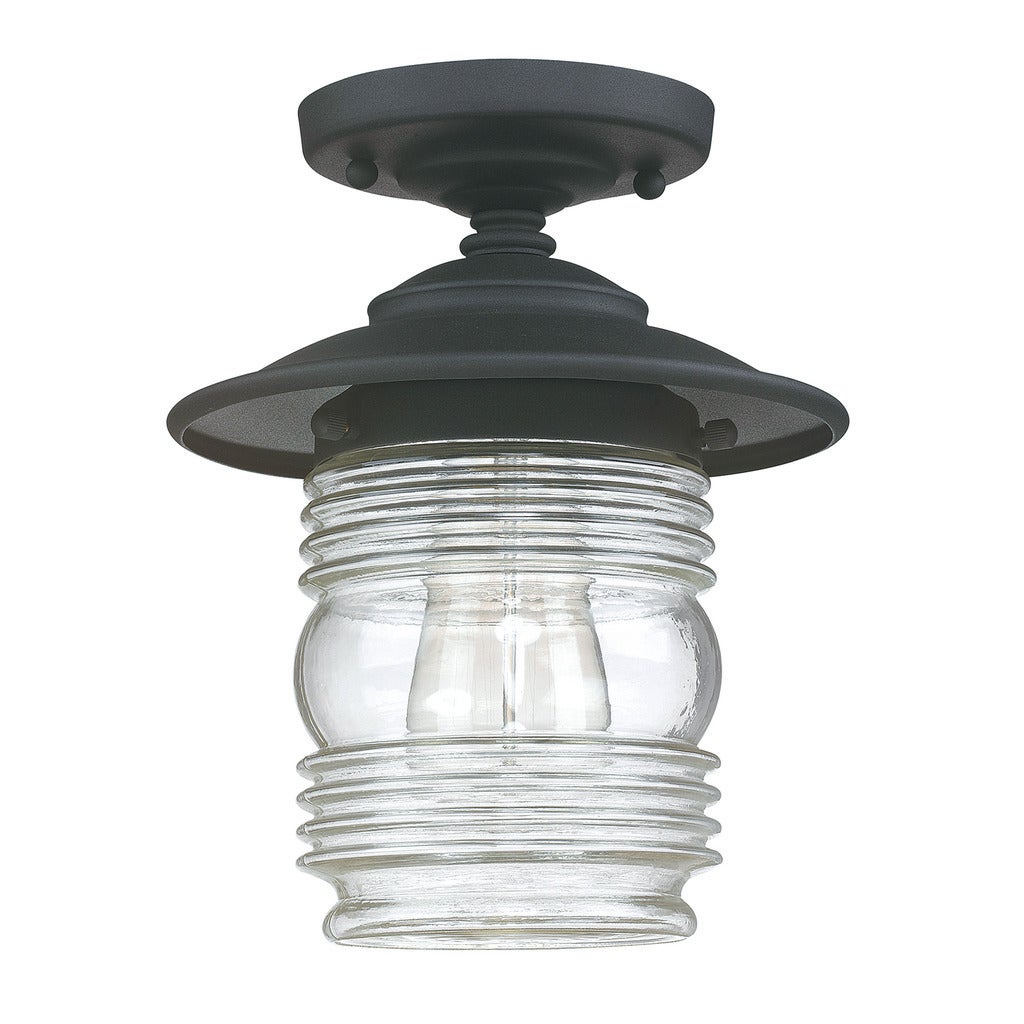 Creekside 1-light Black Outdoor Flush Mount - Mycitystee