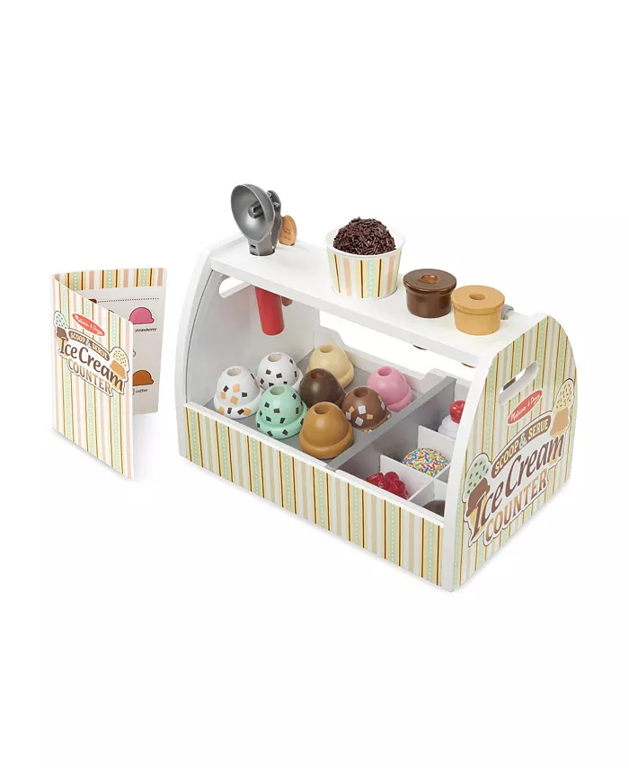 Melissa and Doug  Scoop and Serve Ice Cream Counter - Play Food and Accessories - Mycitystee