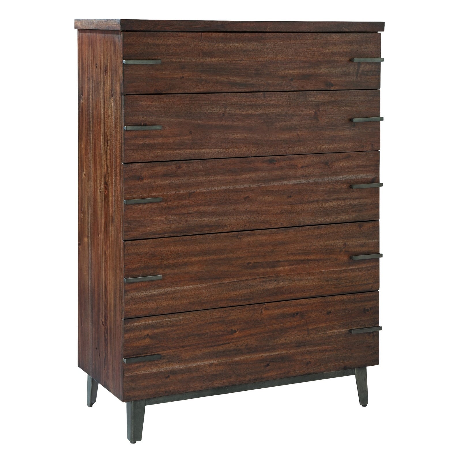 Hekman Furniture Monterey Point Tall， Modern， Sleek and Chic， Distressed Brown Bedroom Dresser - - 24230430 - Mycitystee