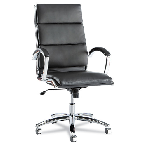 Alera Neratoli High-Back Slim Profile Chair， Faux Leather， 275 lb Cap， 17.32