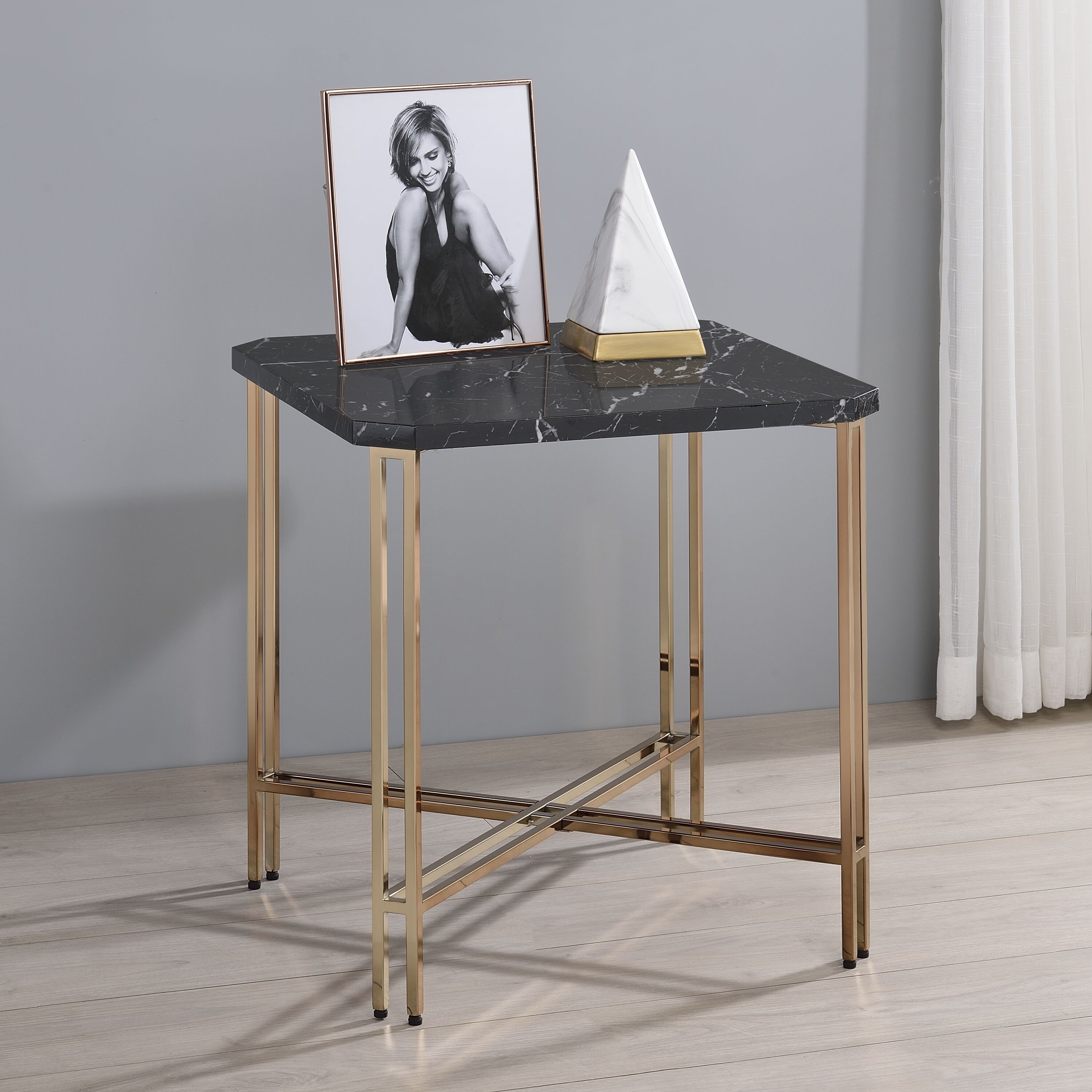 Strick and Bolton Dominic Faux Marble Square End Table - Mycitystee