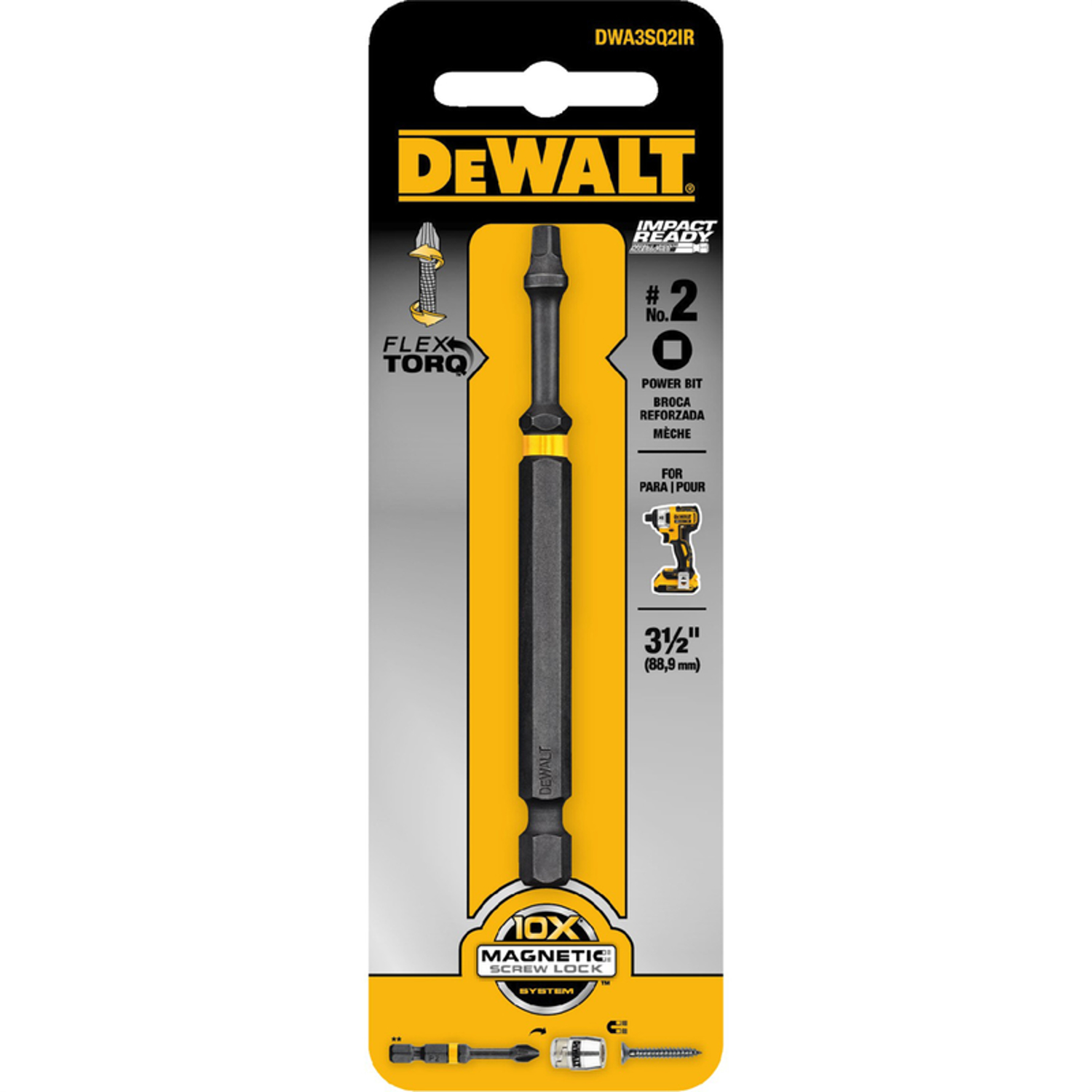 DeWalt Impact Ready Square #2 X 3-1/2 in. L Screwdriver Bit 1 pc - Mycitystee