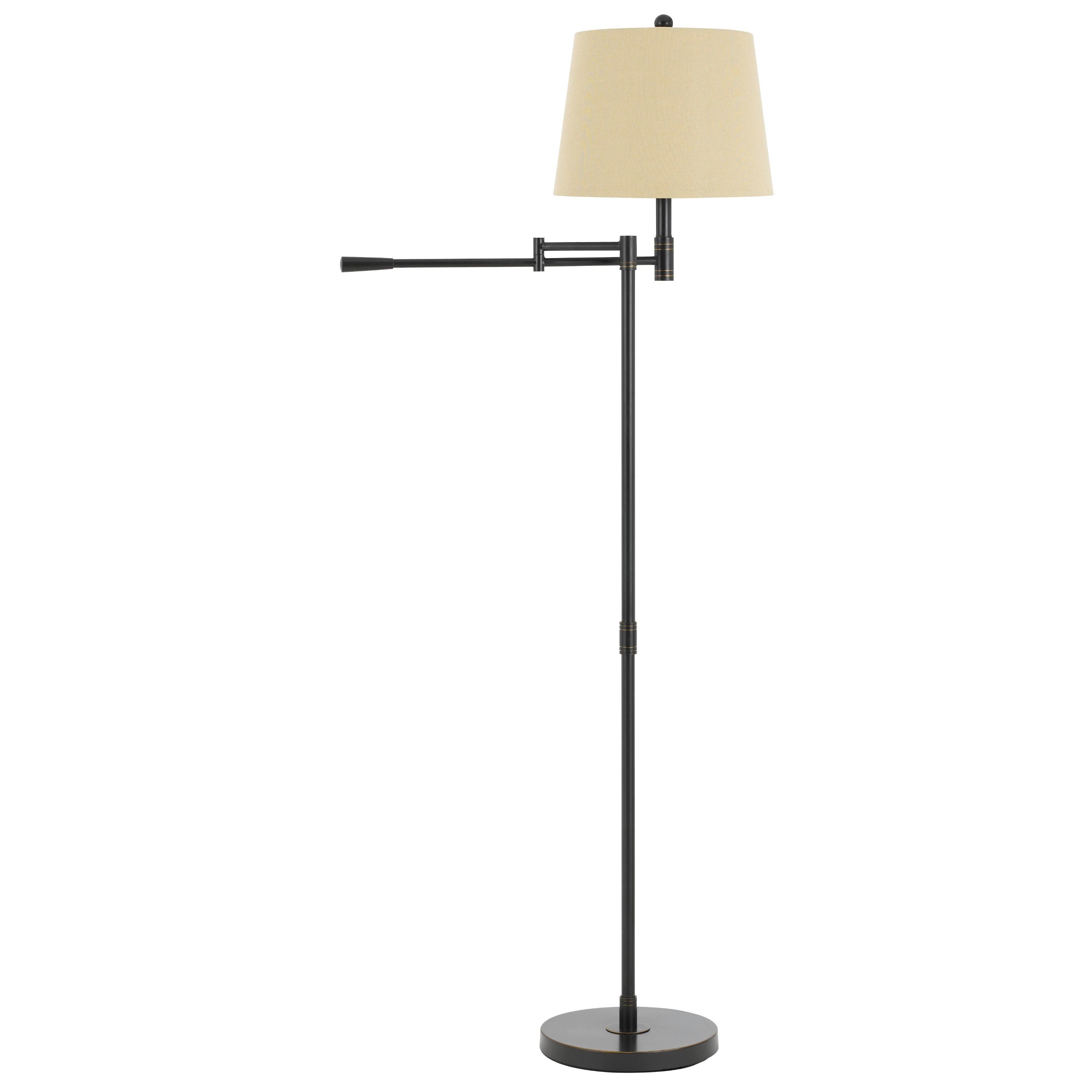 100-watt Monticello Metal Swing-arm Burlap Shade Floor Lamp - Mycitystee