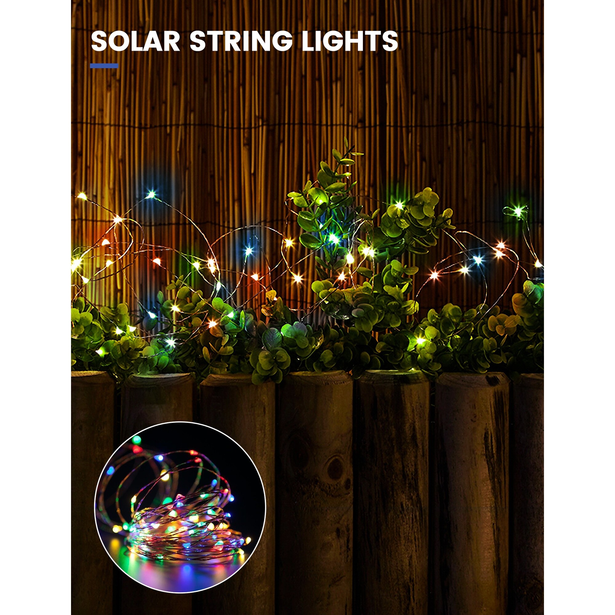 100 Light 33 ft. Indoor/Outdoor  Multicolor Solar Power Integrated LED String Light - 33 ft. Shopping - The Best Deals on String Lights | 41742445 - Mycitystee