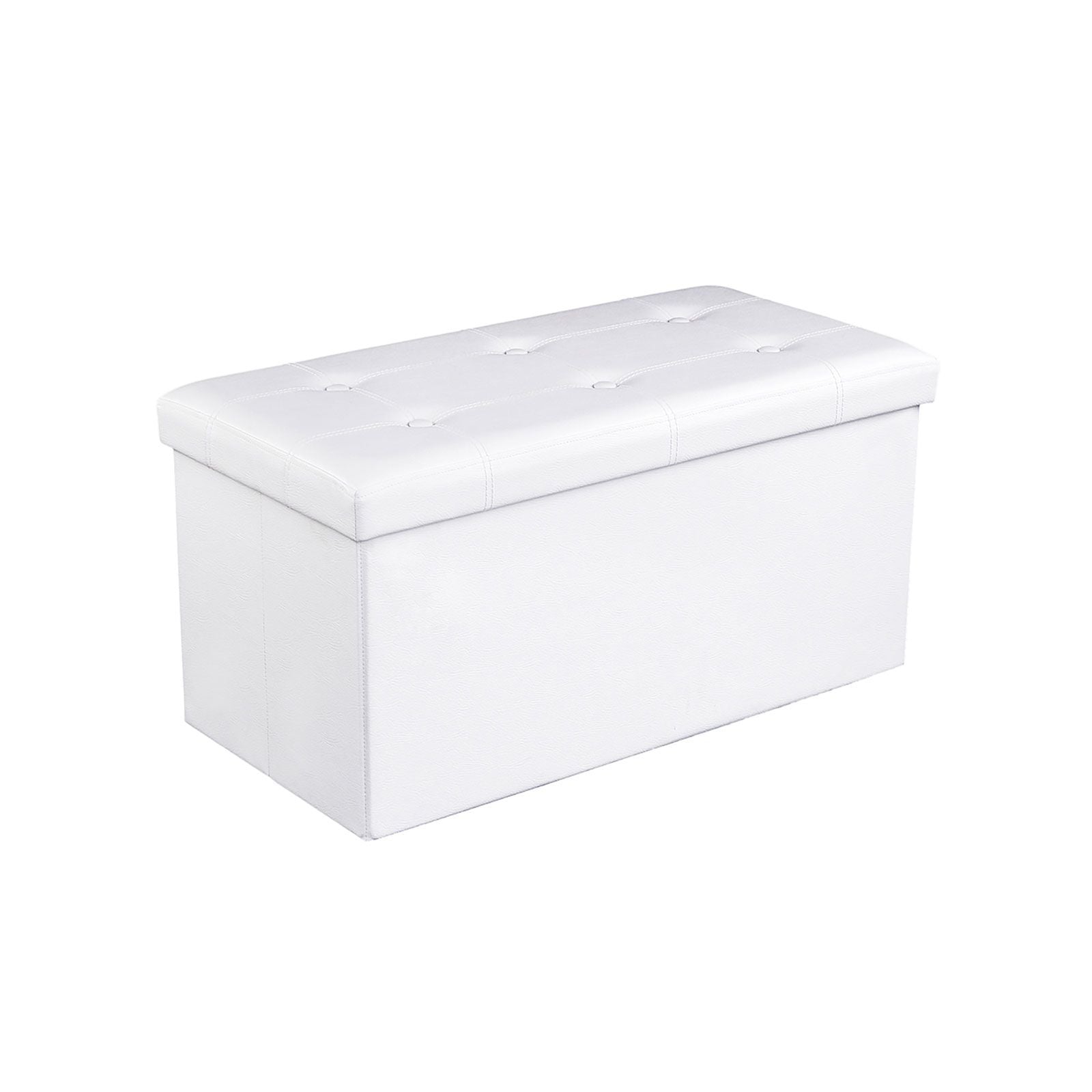 SONGMICS Space-Saving Storage Ottoman BenchWhite - Mycitystee