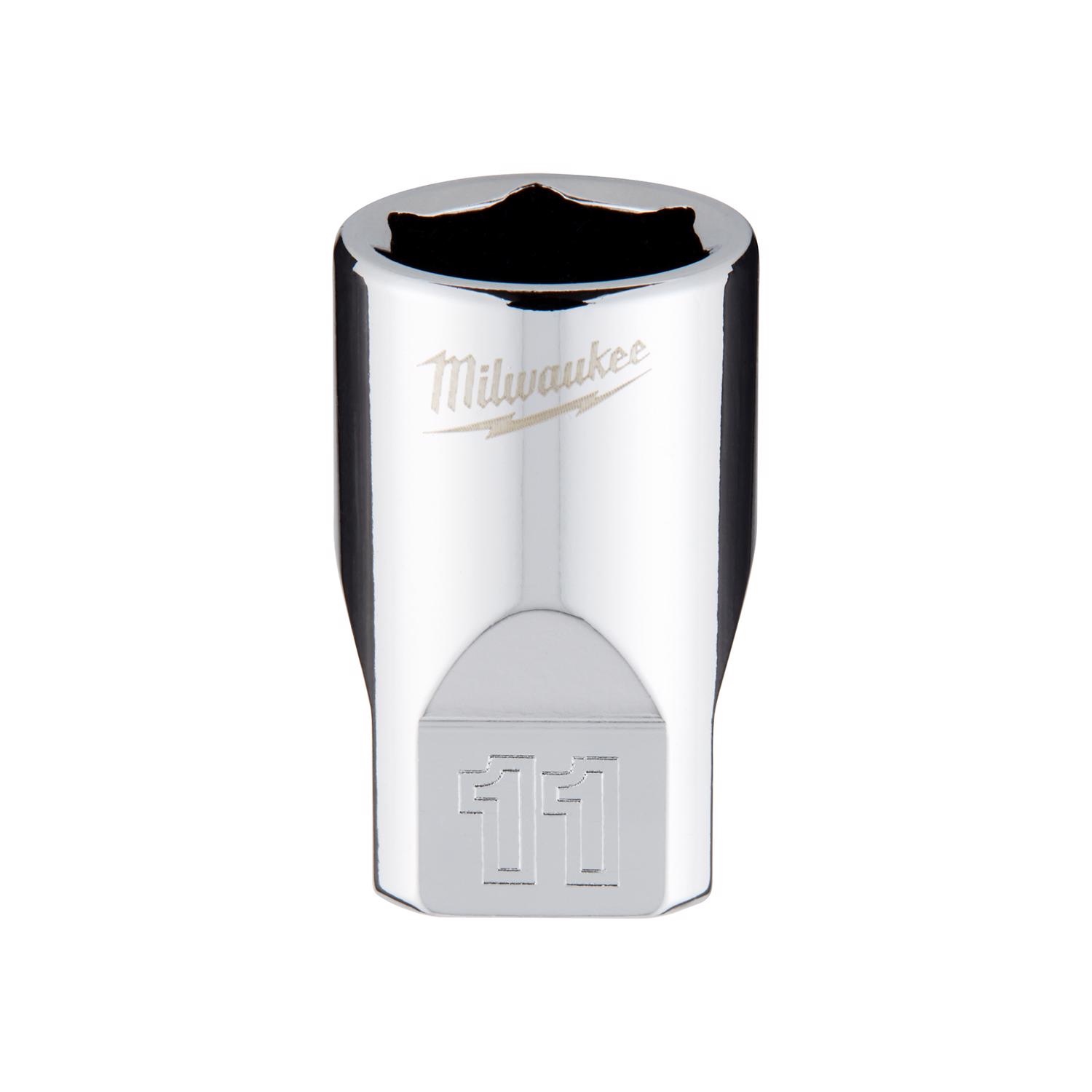 Milwaukee 11 mm X 1/4 in. drive Metric 6 Point Standard Socket 1 pc - Mycitystee