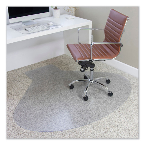 ES Robbins EverLife Chair Mats for Medium Pile Carpet， Contour，  66 x 60， Clear (122775) - Mycitystee