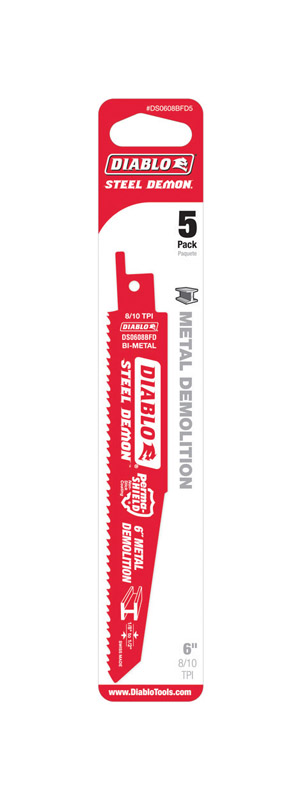 Diablo 6 in. Bi-Metal Reciprocating Saw Blade 8/10 TPI 5 pc - Mycitystee