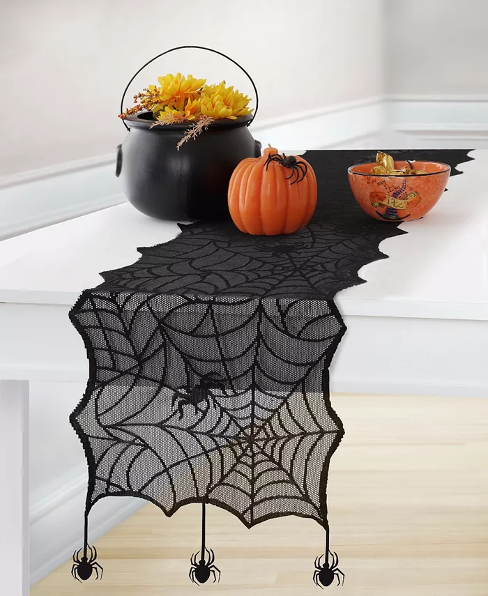 Elrene Crawling Halloween Spider Lace Table Runner - Mycitystee